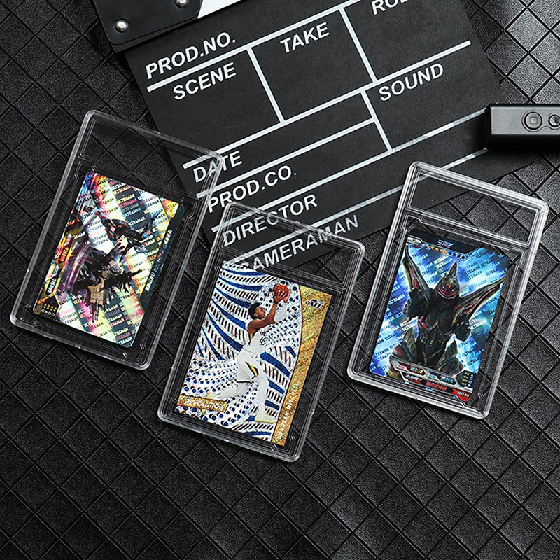 1pc 90x65mm 아크릴 점보 게임 스타 PSA 트레이딩 카드 슬라브 슬리브 홀더 케이스 식별 상자 재생 카드 플라스틱 슬래브